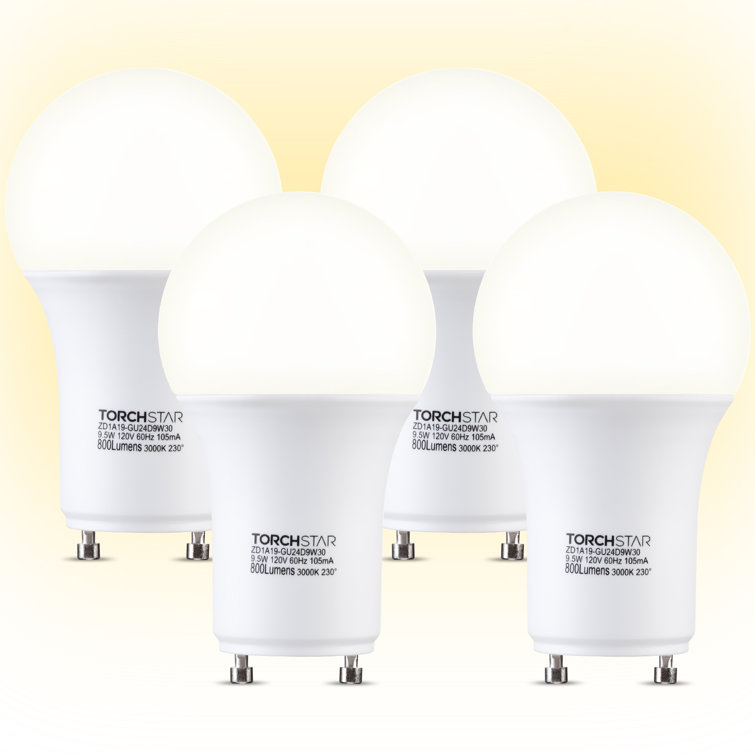 Dimmable GU24 LED Light Bulb 60W Equivalent 2 Prong Light Bulbs 3000K Warm White